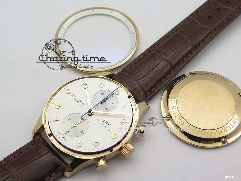 MIROTIME 0821 Portuguese Chrono RG IW371480 ZF 1:1 Best Edition White Dial On Brown Leather Strap A7750 V HighPerformance 7266
